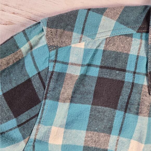 American Eagle AE Flannel Athletic Fit Blue Plaid Shirt sz Large - Picture 3 of 5